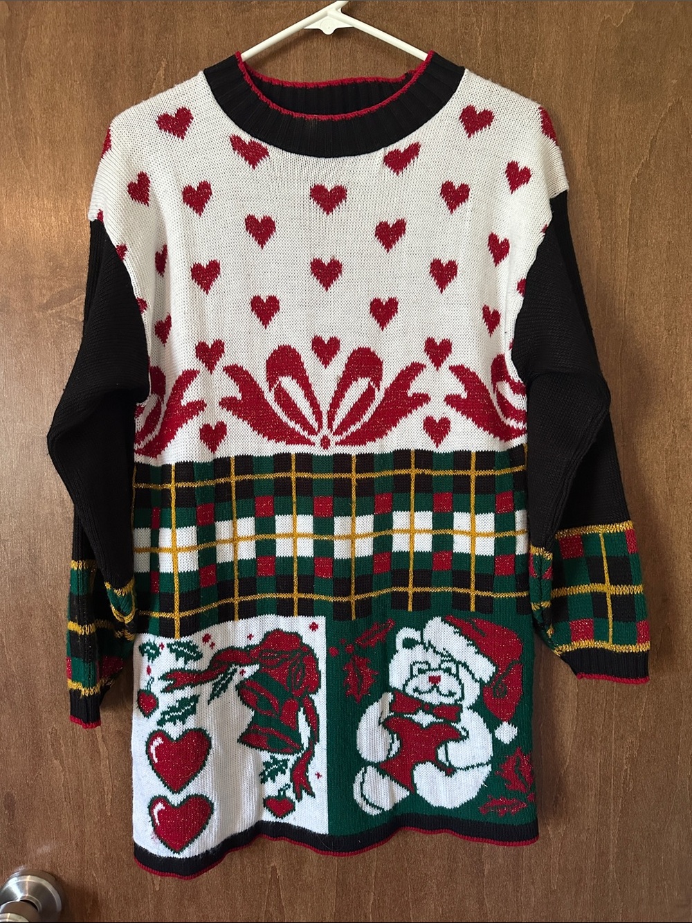 Holiday Time Black Knit Holiday Tunic Sweater